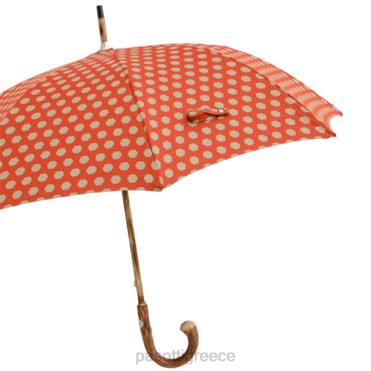 ομπρέλα | PASOTTI 142 esag-9 cr - υφασμάτινη ομπρέλα με εξάγωνο τύπωμα λαβή καστανιάς 2N6B8151 άνδρες